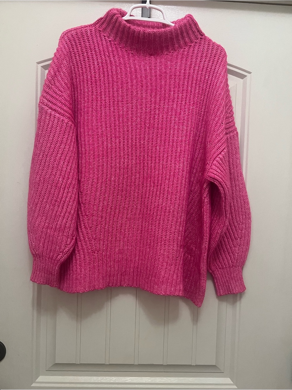 Vici Hot Pink Ribbed Turtleneck Sweater